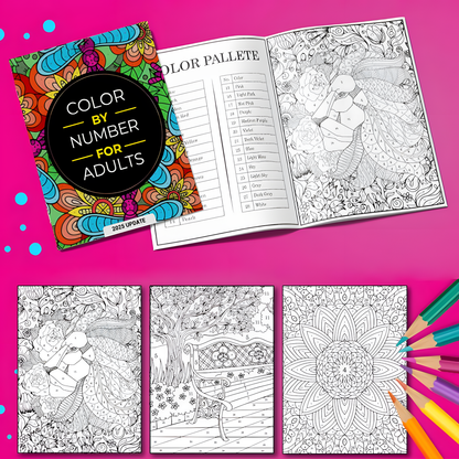 Color by Number Book for Adults and Kids