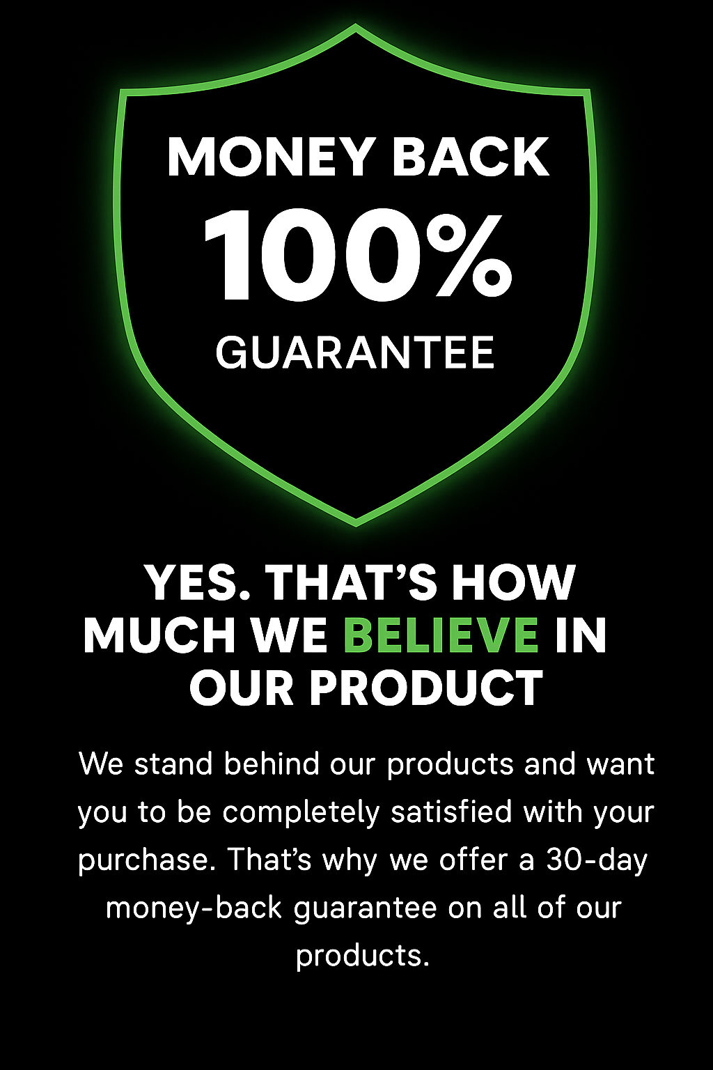 100% Money Back Guarantee