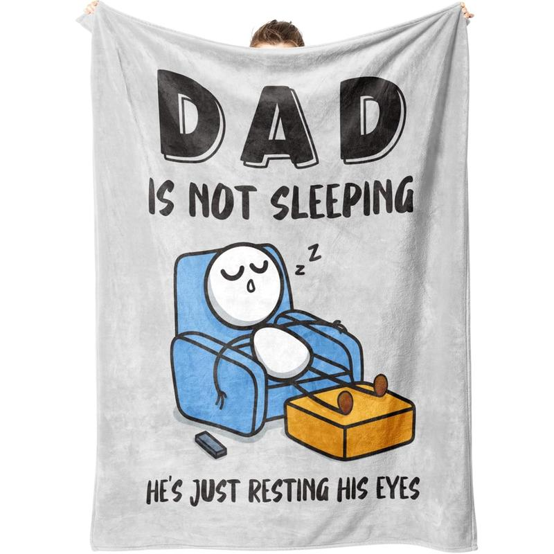 Gray Dad Is Not Sleeping blanket draped on chair